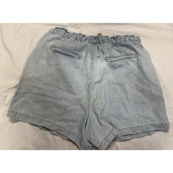 LOFT Women’s Chambray Drawstring Shorts Medium Light Wash Denim Casual Summer - Picture 4 of 5